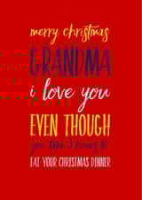 Merry Christmas Grandma Cheeky Christmas dinner created by CreatedbyMe Sean