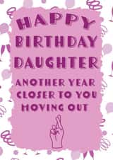 Move out daughter birthday card created by Jolly Ginger Cards