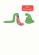 Funny - Cute - Joke - Yay Onesies - Snakes - Pet Snakes - Christmas Socks - Socks - Snake Gift - Christmas Card created by mungo and shoddy