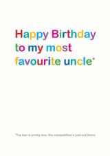 uncle favourite Birthday Card 13051 created by Lisa Jestico