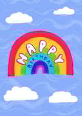 Cute Birthday Card - Rainbow - Clouds created by summerdawnart