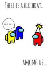 Among us birthday card created by Kiwi Kitty Designs