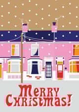 Snow scene Traditional Christmas Card 9503 created by The Fidorium