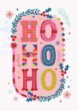 Classic Christmas Card - Ho Ho Ho - Beautiful Typography created by Mifkins