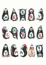 cute penguin Christmas Card 13063 created by Lucy Reynolds