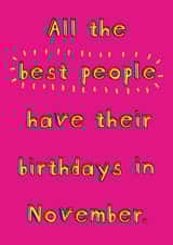 November Birthday Card created by Embers and Ink