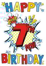 7th 7 Birthday Card 20097 created by Cotton and Bloom