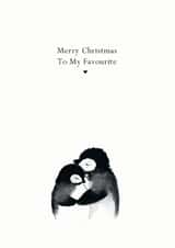 Cute - Heartfelt - Penguin - Favourite - Cuddle - Partner - Merry Christmas Card created by LAURA TRUBY DESIGNS
