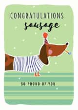 Congratulations Sausage dog Congratulations Card 19466 created by Leebee Designs