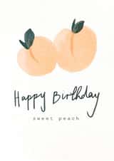 Arty Birthday Card - For Her - Sweet Peach - Watercolour created by Samantha sullivan