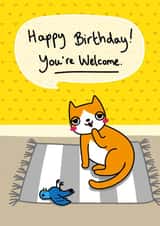 cat cute Birthday Card 20384 created by The Wired Sloth