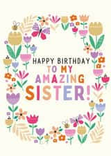 Floral Birthday sister card created by Sarah Corcoran