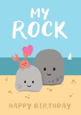 Cute Birthday Card - Pun - My Rock Happy Birthday created by Bev O'Connor || @oconnordesign