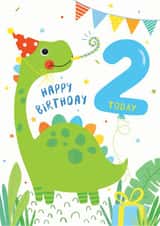 Children's 2nd Birthday Dinosaur card. created by Helen Thompson