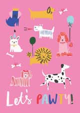 pawty party Birthday Card 7401 created by Rumble Cards