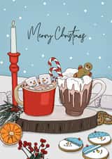 Hot chocolate Christmas table card 1001 created by Evie Garnett Designs