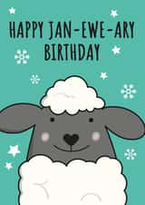 January Ewe Birthday Card 19023 created by The Northern Bird