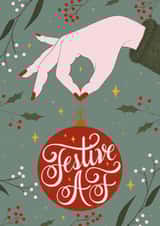 Classic swearing Christmas card - bauble - festive created by Elf Paper Co