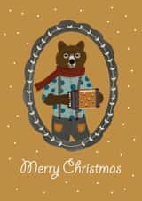 Accordion Animal Christmas Card 45874 created by Grietas Illustrations