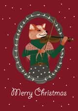 Animals Fox Christmas Card 45875 created by Grietas Illustrations