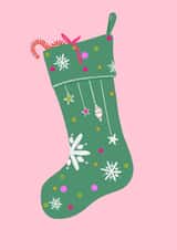 Stocking candy cane Christmas Card 45886 created by Rosewood prints