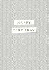 Grey herringbone pattern birthday card created by Gooseberry Moon