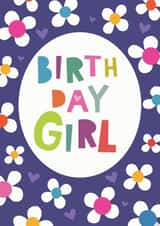 girl flowers Birthday Card 17906 created by Jayne Schofield