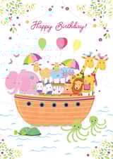 Cute Noah's Ark Birthday Card created by Helen Rodgers