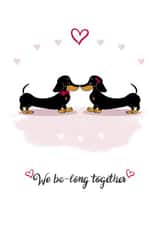 Cute Dachshund Pun Anniversary Card / Valentines Day Card - We Belong Together created by Laura Deakin
