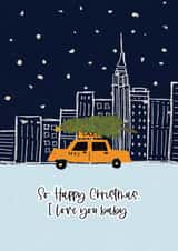 New York Christmas Card - NYC - Fairytale of New York - The Pogues - I Love You Baby - Christmas Card created by Sweetlove Press
