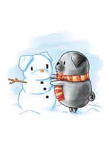 dog snowman Christmas Card 45961 created by Kimble & Co