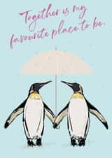 Sentimental and cute Penguin Greeting Card created by Natalie Ryan
