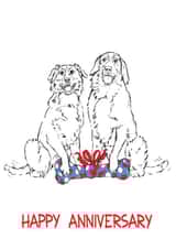 Cute Dog Anniversary Card - From The Dogs -  Happy Anniversary created by Richard Marsh Art