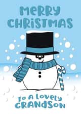 grandson snowman Christmas Card 7668 created by Krimbles