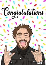post malone adult Congratulations Card 18503 created by Amy Louisa