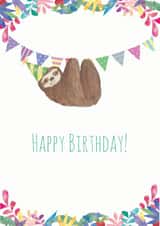 cute sloth Birthday Card 14884 created by Kathleen Illustration