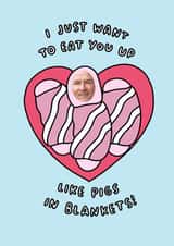 Personalised Christmas Photo Card created by Veronica Dearly - Funny Christmas Card - Pigs In Blankets