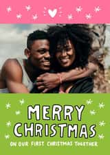 Personalised Christmas Photo Card created by Angela Chick - Cute Christmas Card - Couple - Our First Christmas