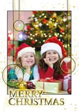 Personalised Christmas Photo Card created by CatherineCritchley. - Gold baubles Christmas photo card