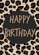 leopard print adult Birthday Card 20729 created by The Girl Next Draw Cards