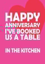 booked table Anniversary Card 45911 created by JJ Designs