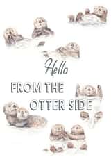 Hello From the Otter Side Adele Miss You Pun Cute Card created by Wandering Laur