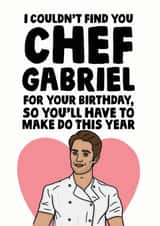 Funny Birthday Card - Emily In Paris - Chef Gabriel created by Studio Doodles