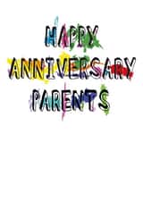 Cute Colour In Typography Card - Parents - Happy Anniversary Parents created by size3art