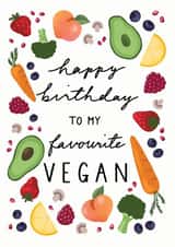 vegan fruit Birthday Card 20701 created by emiliedrawsthings