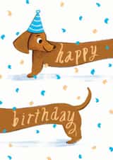 sausage dog dachshund Birthday Card 22326 created by Bethany Christou