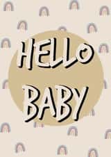 Hello baby rainbow new baby card created by The Girl Next Draw Cards