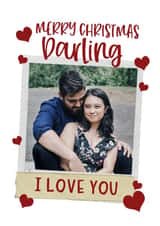 Personalised Christmas Photo Card created by Giddy Kipper - Cute Personalised Polaroid Christmas Card / Photo Card - Merry Christmas Darling I Love You