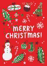 Handdrawn Merry Christmas Card created by Nic Farrell