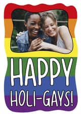 Personalised Christmas Photo Card created by TeePee Creations - Punny Christmas Card - Happy Holi-Gays!
